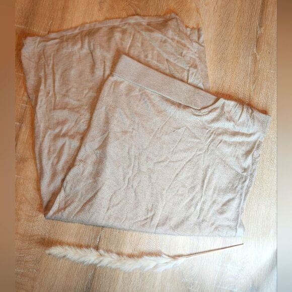 Tan Knit Skirt Slit Michael Kors Minimalist - Picture 1 of 3